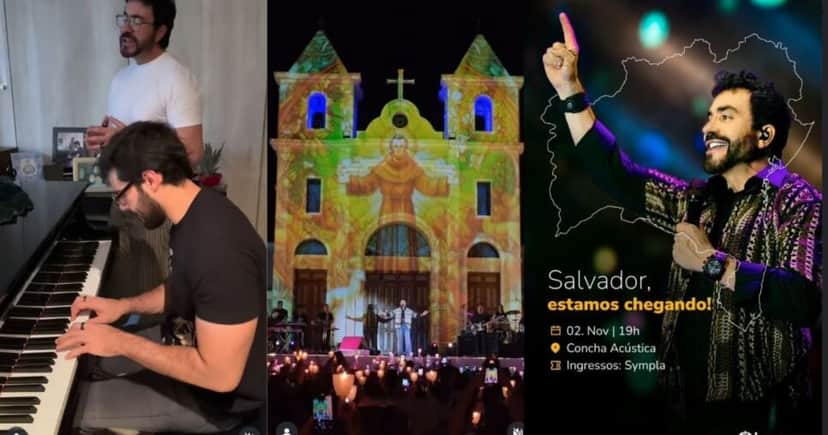 Padre Fábio de Melo se dedica a música (Foto Reprodução/Montagem/Instagram@pefabiodemelo) Padre Fábio de Melo se dedica a música (Foto Reprodução/Montagem/Instagram@pefabiodemelo)