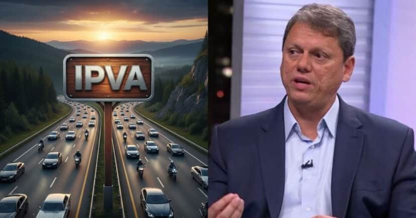 Ilustração carros, motos e IPVA, e Tarcísio de Freitas (Fotos: Montagem TV Foco / GMN / Globo) Ilustração carros, motos e IPVA, e Tarcísio de Freitas (Fotos: Montagem TV Foco / GMN / Globo)