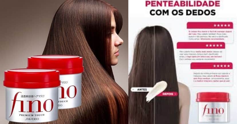 Resultado de cabelos após o uso de Fino (Foto Reprodução/Montagem/Pinterest/Shiseido) Resultado de cabelos após o uso de Fino (Foto Reprodução/Montagem/Pinterest/Shiseido)