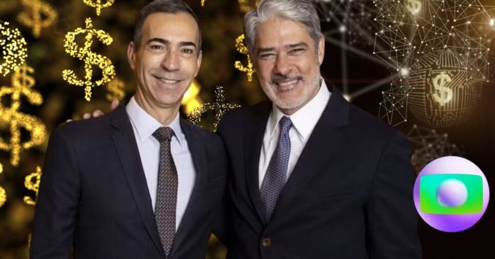 César Tralli e William Bonner (Foto: Reprodução / Globo / Canva / Montagem TV Foco) César Tralli e William Bonner (Foto: Reprodução / Globo / Canva / Montagem TV Foco)