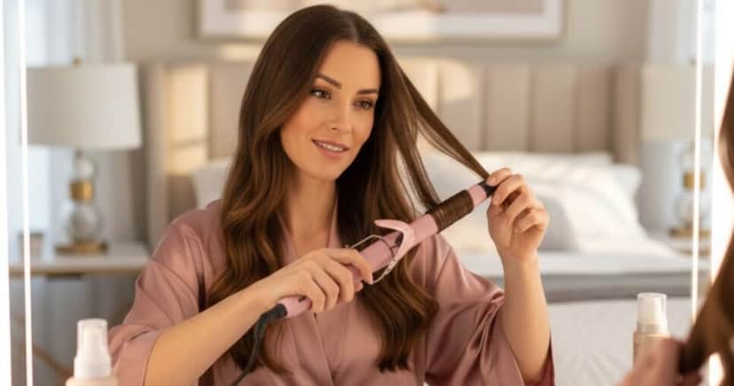 Mulher fazendo babyliss (Foto: Montagem TV Foco / GMN) Mulher fazendo babyliss (Foto: Montagem TV Foco / GMN)