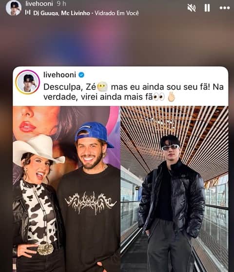 Hooni se desculpou (Foto: Reprodução / Instagram) Hooni se desculpou (Foto: Reprodução / Instagram)
