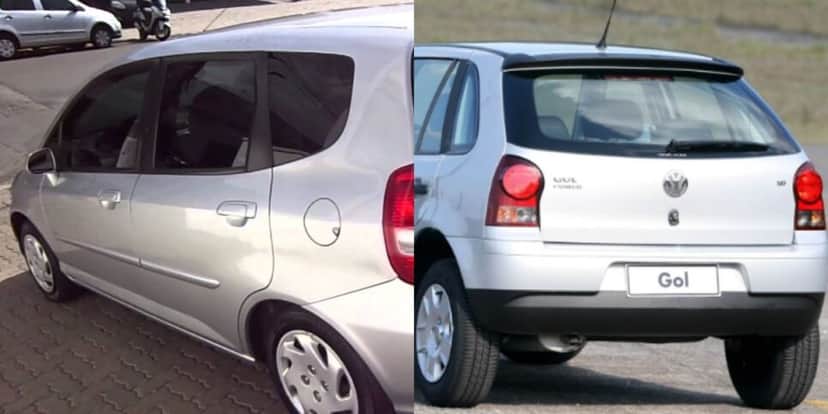 Honda Fit e Volkswagen Gol G2 (Reprodução: Divulgação) Honda Fit e Volkswagen Gol G2 (Reprodução: Divulgação)