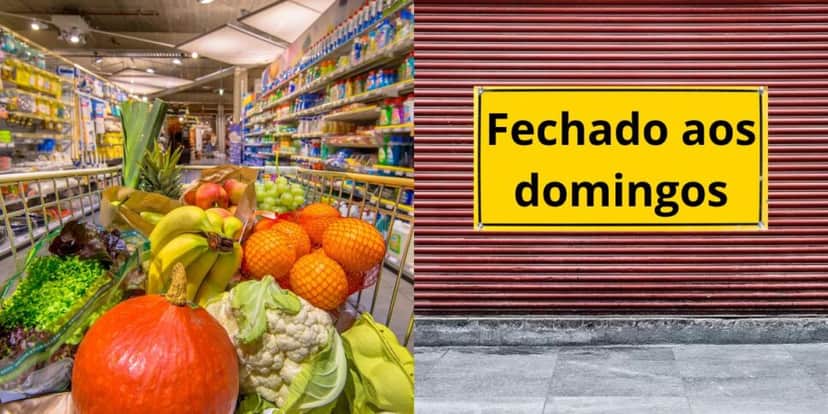 Lei obriga supermercados a fecharem aos domingos (Reprodução: Montagem TV Foco) Lei obriga supermercados a fecharem aos domingos (Reprodução: Montagem TV Foco)