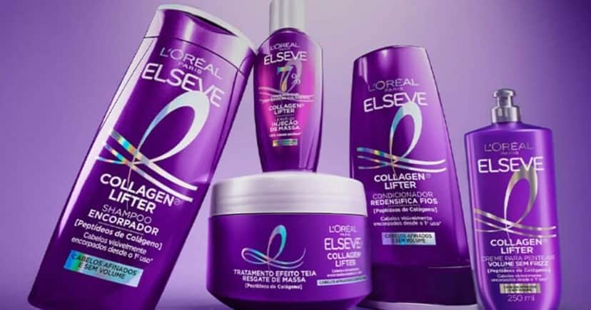 Linha Elseve Collagen Lifter (Foto Reprodução/L'Oréal) Linha Elseve Collagen Lifter (Foto Reprodução/L'Oréal)