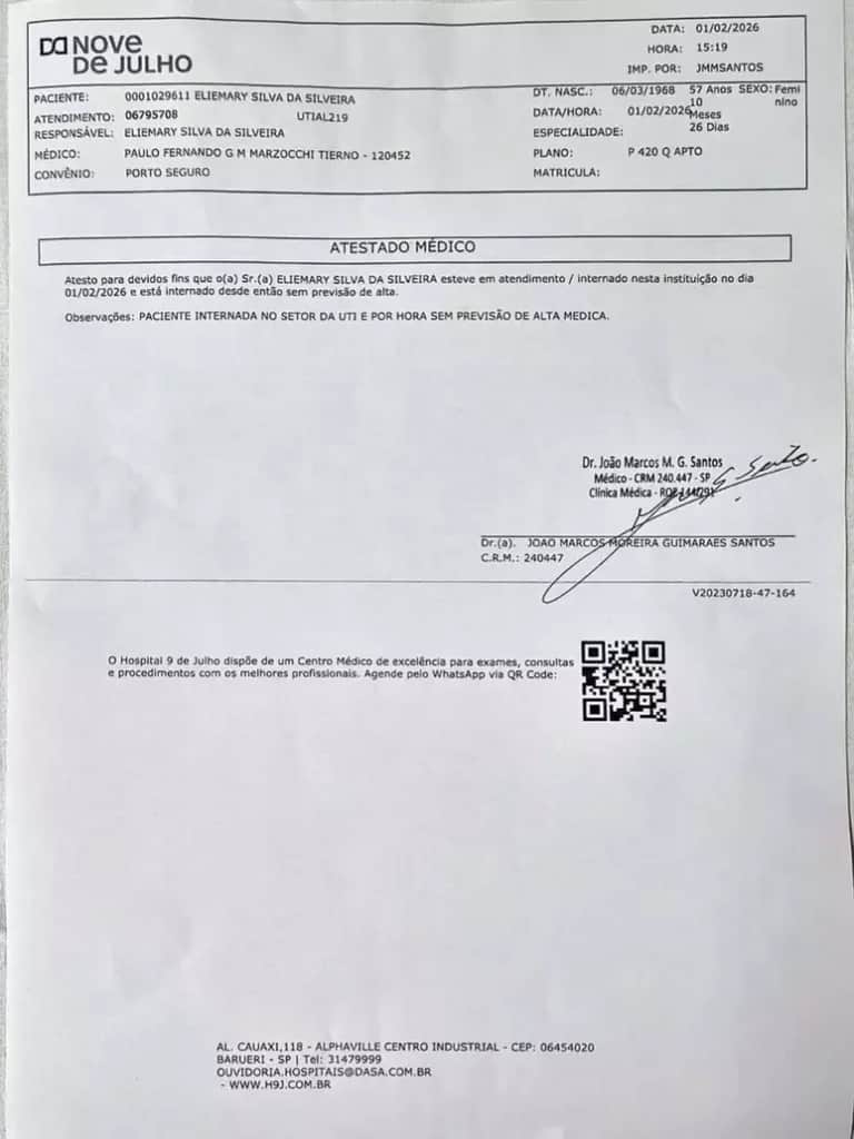 Mara Maravilha compartilhou o boletim médico que confirma sua internação na UTI (Foto: Reprodução / Instagram) Mara Maravilha compartilhou o boletim médico que confirma sua internação na UTI (Foto: Reprodução / Instagram)