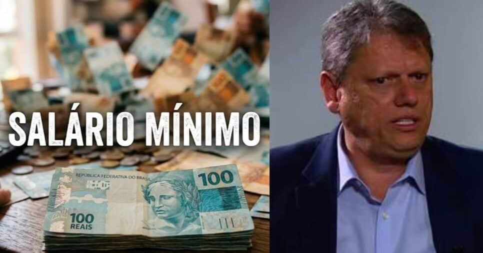 Ilustração salário mínimo e Tarcísio de Freitas (Foto: Montagem TV Foco / GMN / Globo) Ilustração salário mínimo e Tarcísio de Freitas (Foto: Montagem TV Foco / GMN / Globo)