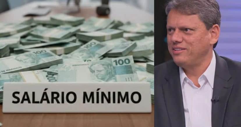 Ilustração salário mínimo e Tarcísio de Freitas (Foto: Montagem TV Foco/ GMN / Globo) Ilustração salário mínimo e Tarcísio de Freitas (Foto: Montagem TV Foco/ GMN / Globo)