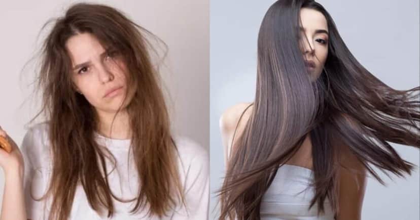 Cabelo com e sem frizz (Foto: Reprodução/Internet) Cabelo com e sem frizz (Foto: Reprodução/Internet)