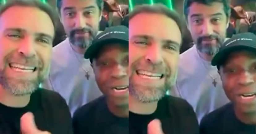 Alberto Cowboy em vídeo polêmico gravado pelo jornalista Thiago Asmar, conhecido como Pilhado e Edilson Capetinha (Foto: Reprodução - Globo) Alberto Cowboy em vídeo polêmico gravado pelo jornalista Thiago Asmar, conhecido como Pilhado e Edilson Capetinha (Foto: Reprodução - Globo)