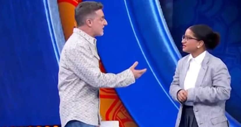 Luciano Huck e Milena no Domingão com Huck (Foto: Reprodução / Globo) Luciano Huck e Milena no Domingão com Huck (Foto: Reprodução / Globo)