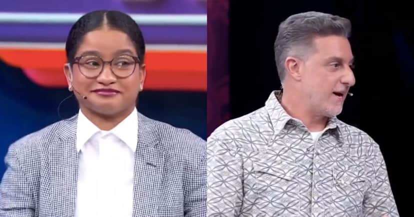 Milena e Luciano Huck no Domingão (Fotos: Reproduções / Globo) Milena e Luciano Huck no Domingão (Fotos: Reproduções / Globo)