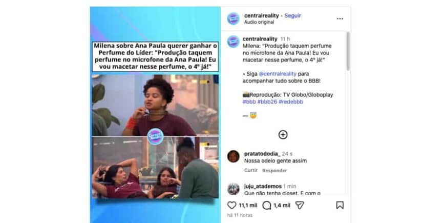 Milena no BBB26 (Foto: Reprodução / Globo / Instagram) Milena no BBB26 (Foto: Reprodução / Globo / Instagram)