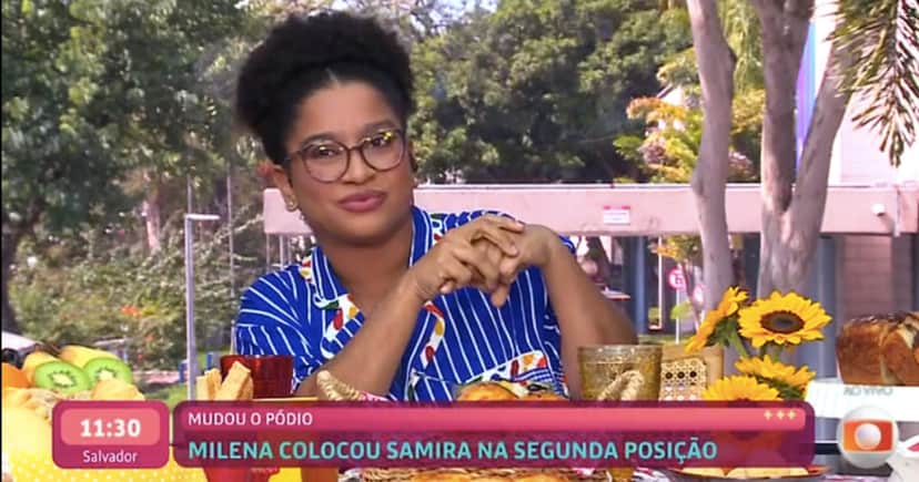Milena no Mais Você (Foto: Reprodução / Globo) Milena no Mais Você (Foto: Reprodução / Globo)