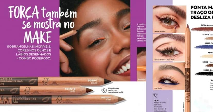 Lápis da Color Trend para sobrancelhas (Foto Reprodução/Montagem/Lennita/TV Foco/Canva/Shopee/AVON) Lápis da Color Trend para sobrancelhas (Foto Reprodução/Montagem/Lennita/TV Foco/Canva/Shopee/AVON)