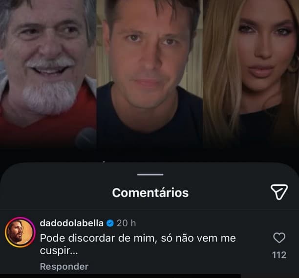 Dado Dolabella rebateu após ser ironizado por José de Abreu (Foto: Reprodução / Instagram)
Dado Dolabella rebateu após ser ironizado por José de Abreu (Foto: Reprodução / Instagram)