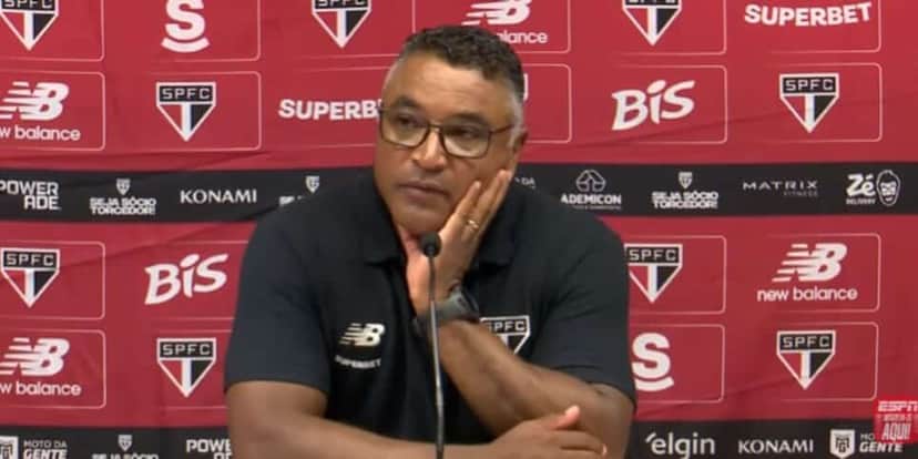 Roger Machado está balançando no São Paulo (Reprodução: ESPN / Youtube) Roger Machado está balançando no São Paulo (Reprodução: ESPN / Youtube)