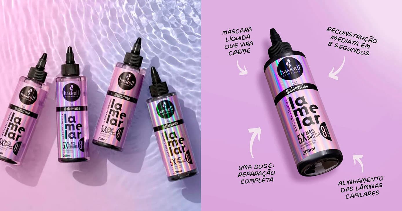 Máscara Líquida Lamelar Haskell 200ML para cabelo (Foto: Reprodução) Máscara Líquida Lamelar Haskell 200ML para cabelo (Foto: Reprodução)