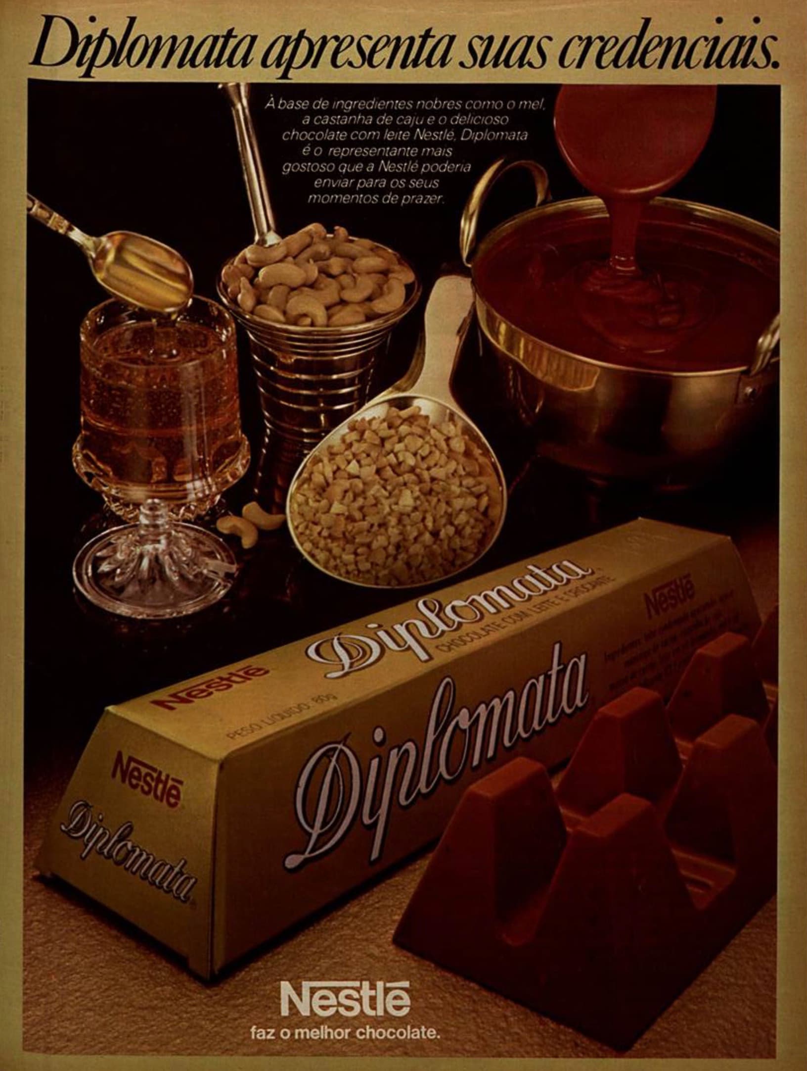 Propaganda do bombom Diplomata (Fonte: Reprodução) Propaganda do bombom Diplomata (Fonte: Reprodução)