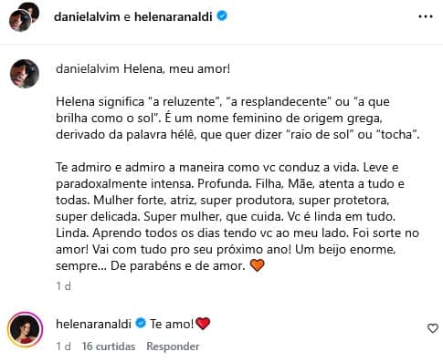 Atriz ganhou homenagem do namorado (Foto: Reprodução / Instagram) Atriz ganhou homenagem do namorado (Foto: Reprodução / Instagram)