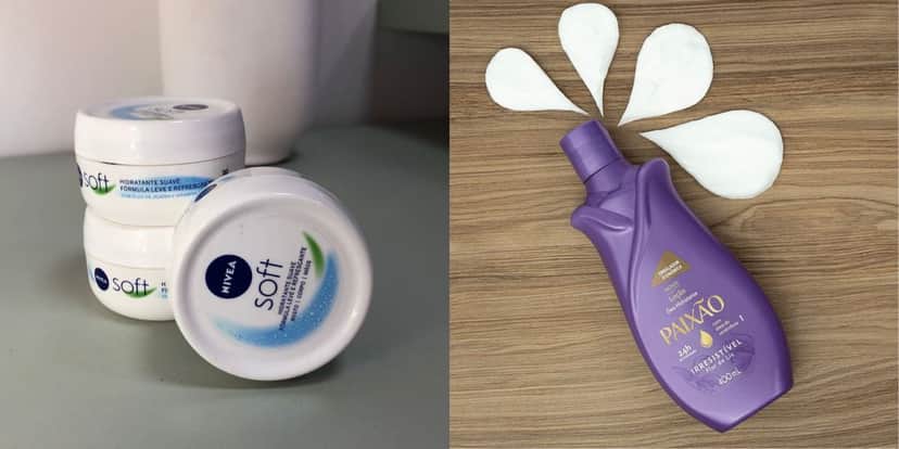 Nivea Soft e Hidratante Corporal Paixão Irresistível (Reprodução: Montagem TV Foco) Nivea Soft e Hidratante Corporal Paixão Irresistível (Reprodução: Montagem TV Foco)