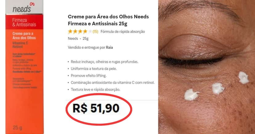 Needs Firmeza e Antissinais olhos/ Média de valores (Foto Reprodução/Montagem/Lennita/TV Foco/Canva/Veja) Needs Firmeza e Antissinais olhos/ Média de valores (Foto Reprodução/Montagem/Lennita/TV Foco/Canva/Veja)