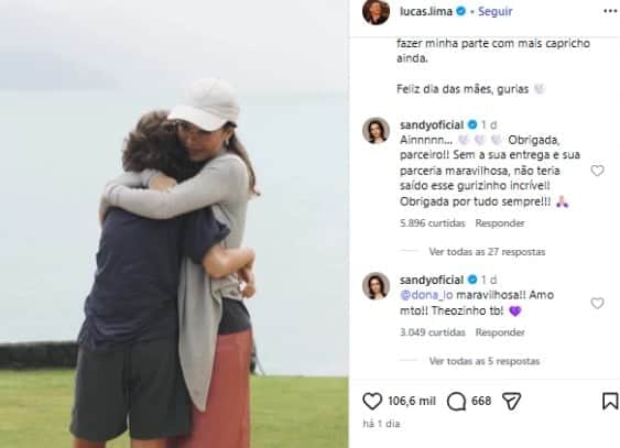 Sandy respondeu Lucas e mandou recado para ex-sogra (Foto: Reprodução / Instagram) Sandy respondeu Lucas e mandou recado para ex-sogra (Foto: Reprodução / Instagram)