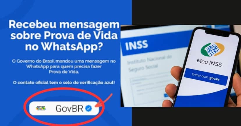 Selo azul que deve constar no WhatsApp oficial do INSS (Foto Reprodução/Montagem/Lennita/Instagram/INSS/YouTube) Selo azul que deve constar no WhatsApp oficial do INSS (Foto Reprodução/Montagem/Lennita/Instagram/INSS/YouTube)