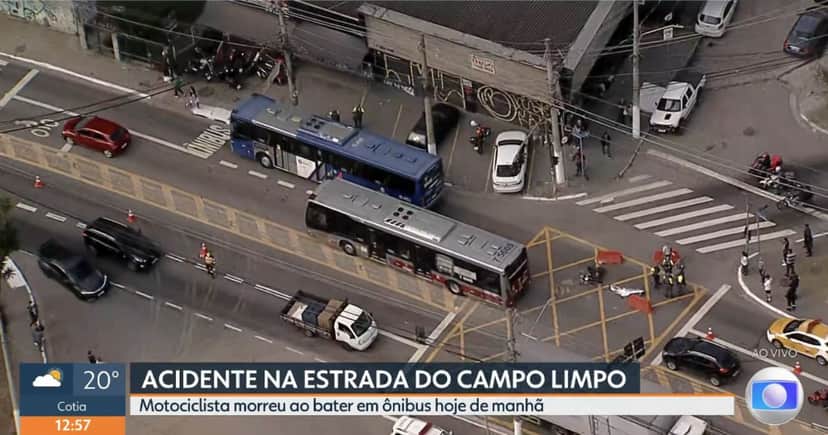 Acidente de moto com ônibus Acidente de moto com ônibus