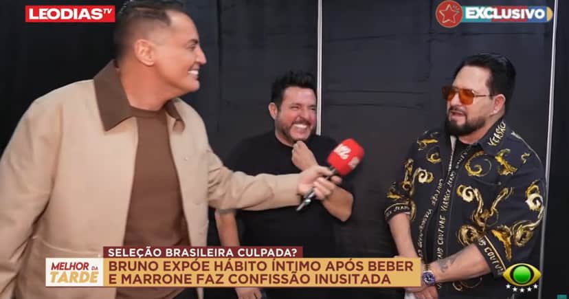 Bruno e Marrone em entrevista a Leo Dias (Foto: Reprodução/ Melhor da Tarde/ Band) Bruno e Marrone em entrevista a Leo Dias (Foto: Reprodução/ Melhor da Tarde/ Band)