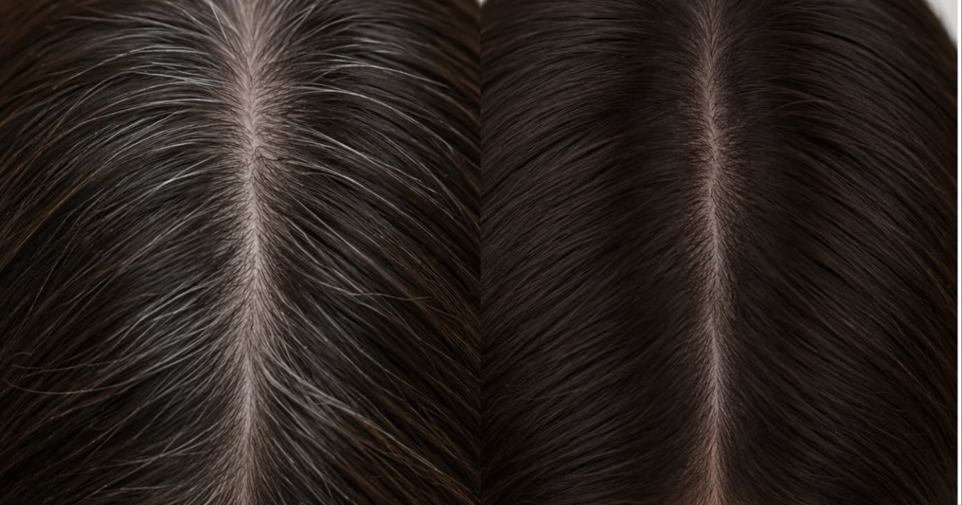 Cabelo com alguns fios brancos e sem fios brancos (Foto: Gerada por IA) Cabelo com alguns fios brancos e sem fios brancos (Foto: Gerada por IA)