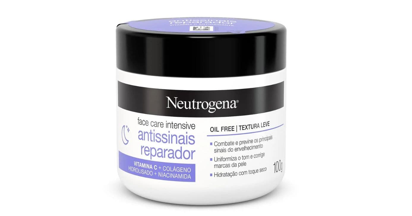 Hidratante Facial Neutrogena Face Care Antissinais Reparador (Foto: Neutrogena) Hidratante Facial Neutrogena Face Care Antissinais Reparador (Foto: Neutrogena)