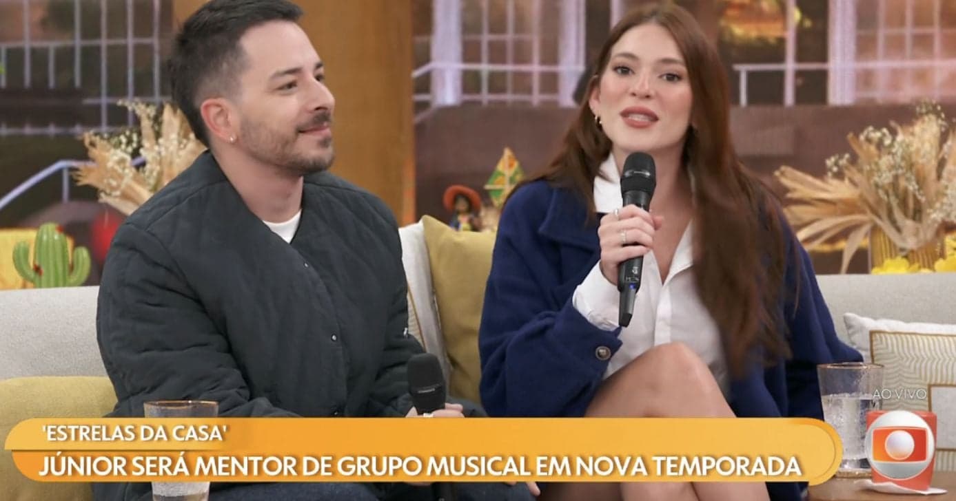Junior Lima e Ana Clara no Encontro (Foto: Reprodução / Globo) Junior Lima e Ana Clara no Encontro (Foto: Reprodução / Globo)