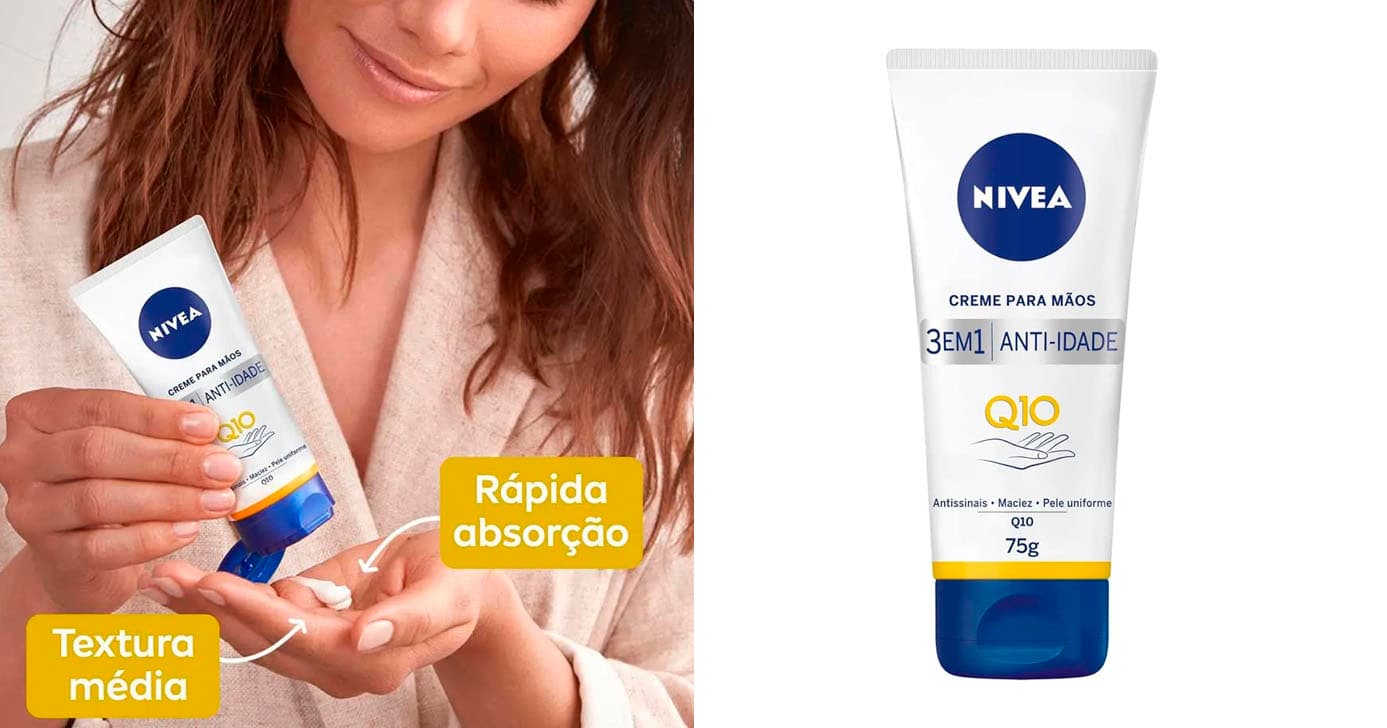 NIVEA Creme para as Mãos Q10 Reparação (Foto: Reprodução) NIVEA Creme para as Mãos Q10 Reparação (Foto: Reprodução)