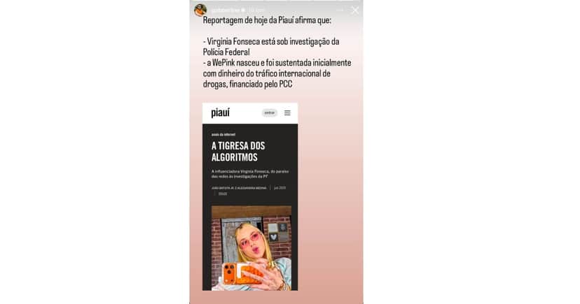 Publicação de Gabriel Perline (Foto: Reprodução / Instagram) Publicação de Gabriel Perline (Foto: Reprodução / Instagram)