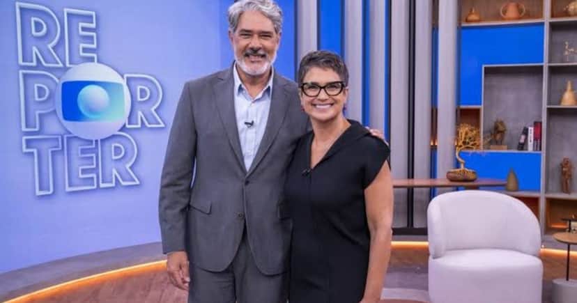 William Bonner com Sandra Annenberg - Foto: Globo William Bonner com Sandra Annenberg - Foto: Globo