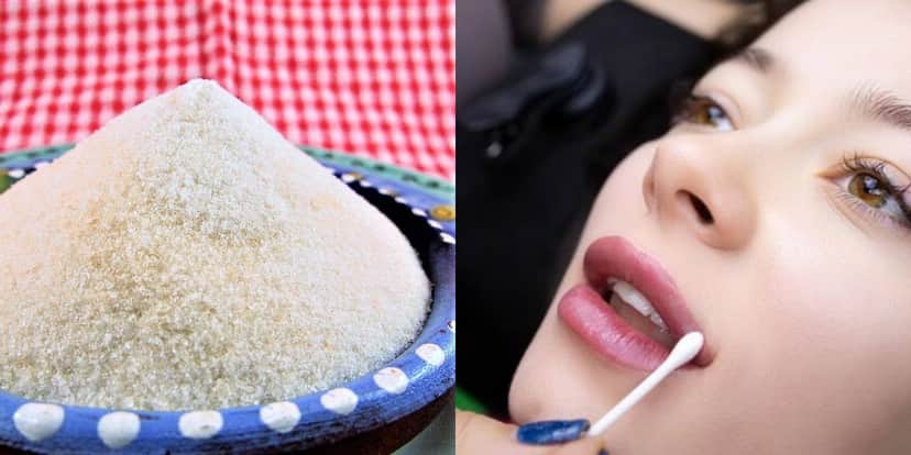 Pó de gelatina e cotonete para fazer um batom caseiro (Reprodução: Montagem TV Foco) Pó de gelatina e cotonete para fazer um batom caseiro (Reprodução: Montagem TV Foco)