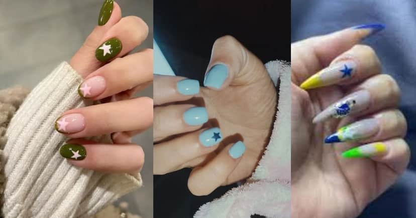 Unhas decoradas com a estrela da vitória (Foto Reprodução/Montagem/Lennita/TV Foco/Pinterest) Unhas decoradas com a estrela da vitória (Foto Reprodução/Montagem/Lennita/TV Foco/Pinterest)
