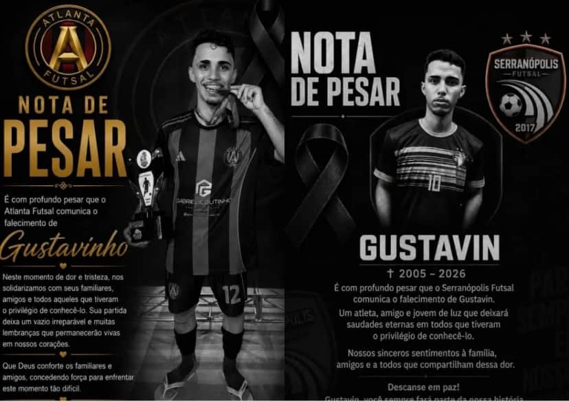 Morre jogador de futebol Gustavo dos Santos Sousa aos 21 anos (Foto: Reprodução/ Internet) Morre jogador de futebol Gustavo dos Santos Sousa aos 21 anos (Foto: Reprodução/ Internet)