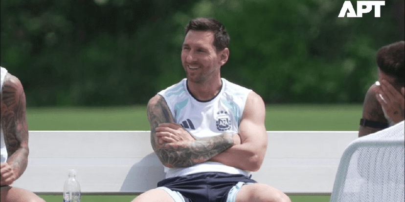 Messi no treino (Foto: Reprodução/ YouTube/ APT) Messi no treino (Foto: Reprodução/ YouTube/ APT)
