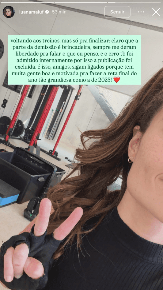 Luana Maluf fez uma nova publicação após desabafo (Foto: Reprodução / Instagram) Luana Maluf fez uma nova publicação após desabafo (Foto: Reprodução / Instagram)