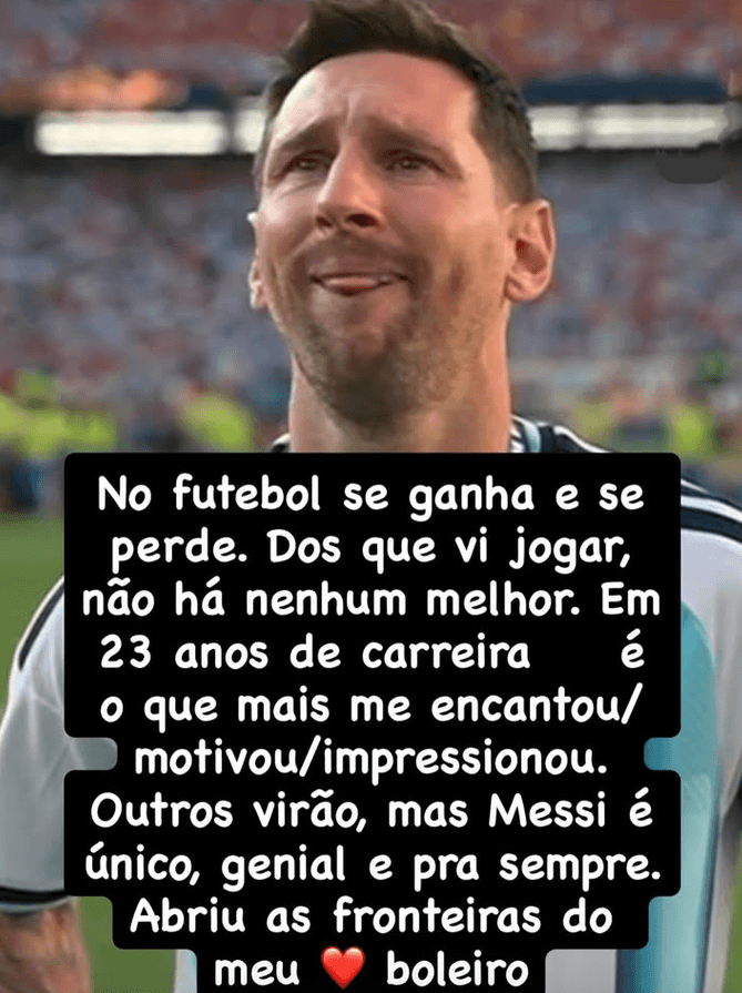 Renata homenageou Lionel Messi (Foto: Reprodução / Instagram) Renata homenageou Lionel Messi (Foto: Reprodução / Instagram)