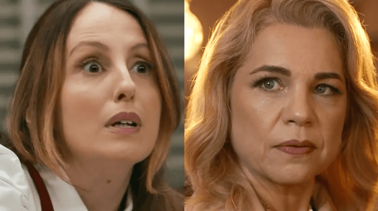 Tilde e Pilar em Quem Ama Cuida (Fotos: Reprodução / Globo) Tilde e Pilar em Quem Ama Cuida (Fotos: Reprodução / Globo)