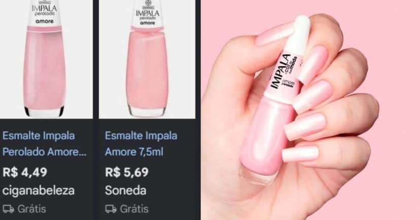 Esmalte Amore Impala (Foto Reprodução/Montagem/Lennita/TV Foco/Canva/Google Shopping) Esmalte Amore Impala (Foto Reprodução/Montagem/Lennita/TV Foco/Canva/Google Shopping)