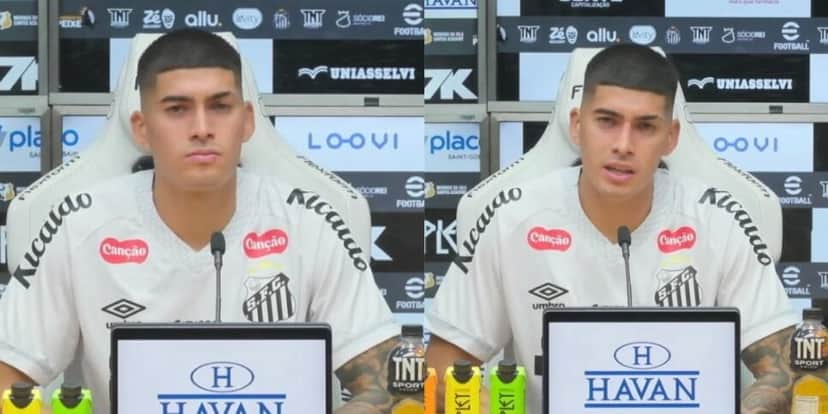 Adonis Frías, zagueiro do Santos (Foto - Reprodução YouTube Santos TV) Adonis Frías, zagueiro do Santos (Foto - Reprodução YouTube Santos TV)