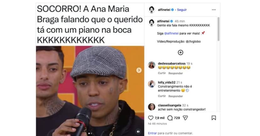 Ana Maria é criticada nas redes sociais (Foto: Reprodução / Instagram) Ana Maria é criticada nas redes sociais (Foto: Reprodução / Instagram)
