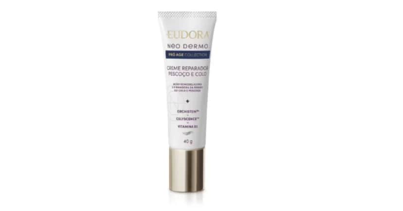 Eudora Neo Dermo Pró Age Collection Creme Reparador Pescoço e Colo (Foto: Eudora) Eudora Neo Dermo Pró Age Collection Creme Reparador Pescoço e Colo (Foto: Eudora)