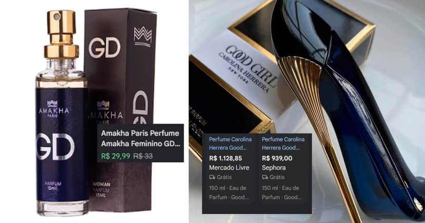 GD AMAKHA/Good Girl (Foto Reprodução/Montagem/TV Foco/Canva/Lennita/Google Shopping) GD AMAKHA/Good Girl (Foto Reprodução/Montagem/TV Foco/Canva/Lennita/Google Shopping)