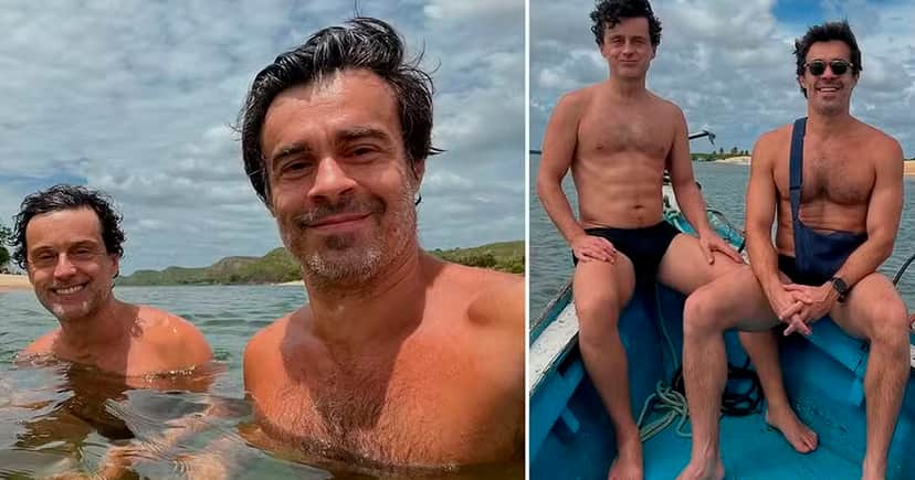 Galã Erom Cordeiro e Rodrigo Bolzan estão juntos desde 2016 (Foto: Reprodução) Galã Erom Cordeiro e Rodrigo Bolzan estão juntos desde 2016 (Foto: Reprodução)