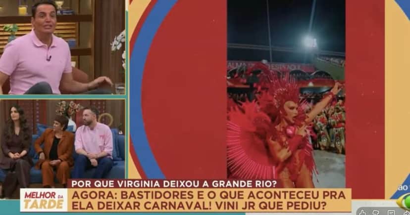 Leo Dias fala sobre saída de Virginia Fonseca da Grande Rio (Foto: Reprodução / Band) Leo Dias fala sobre saída de Virginia Fonseca da Grande Rio (Foto: Reprodução / Band)